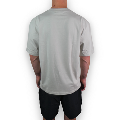 OVERSIZED BRANDED T-SHIRT NATURAL STONE